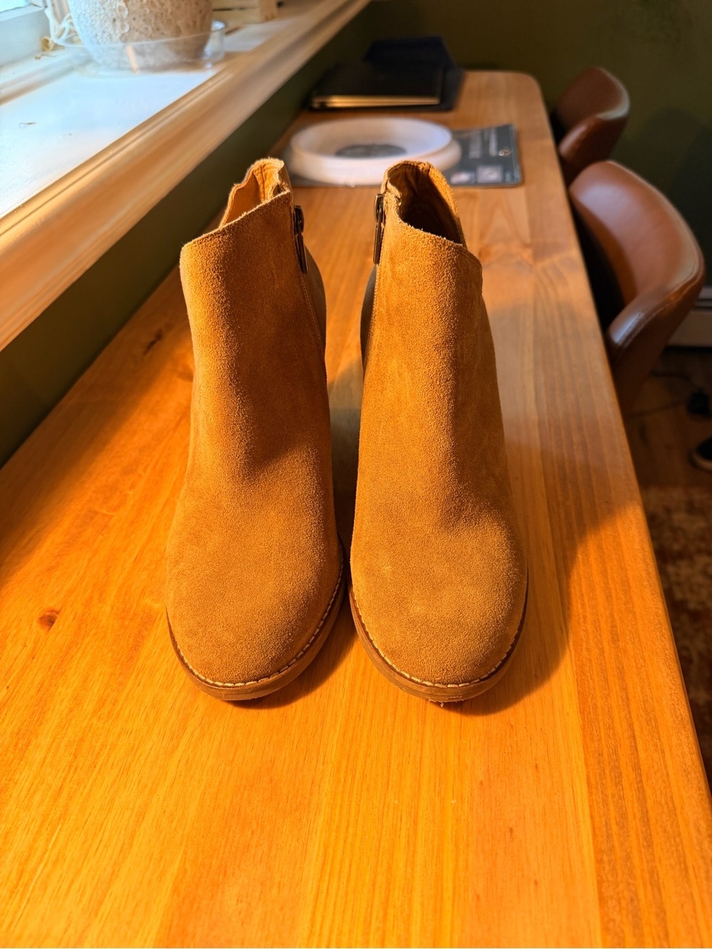 Lucky Brand Yakeena Tan Suede Wedge Booties - Picture 2 of 5